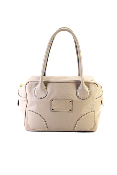 Marc By Marc Jacobs Womens Leather Zip Up Top Handle Handbag Purse Beige