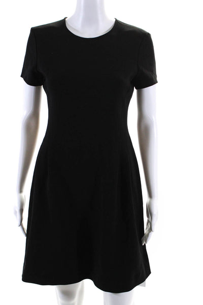Theory Womens Admiral Crepe Short Sleeves A Line Corset Tee Dress Black Size 2