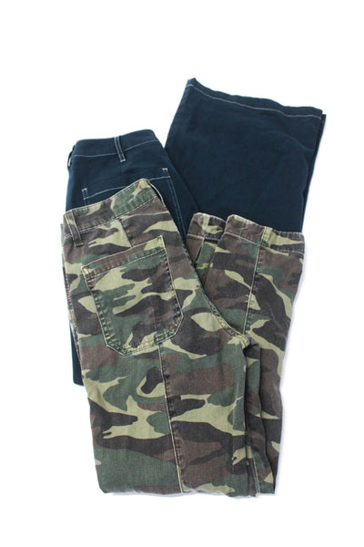 Sunday Women's Button Closure Pockets Tapered Leg Pant Camouflage Size 24 Lot 2