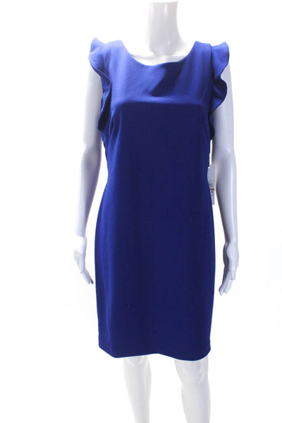 Calvin Klein Women's Scoop Neck Sleeveless A-Line Mini Dress Blue Size 12