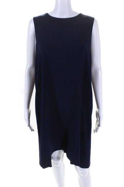 Rag & Bone Women's Round Neck Sleeveless A-Line Mini Dress Blue Size L