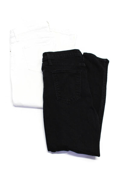 Current/Elliott Womens High Rise Slim Fringe Jeans White Black Size 29 Lot 2