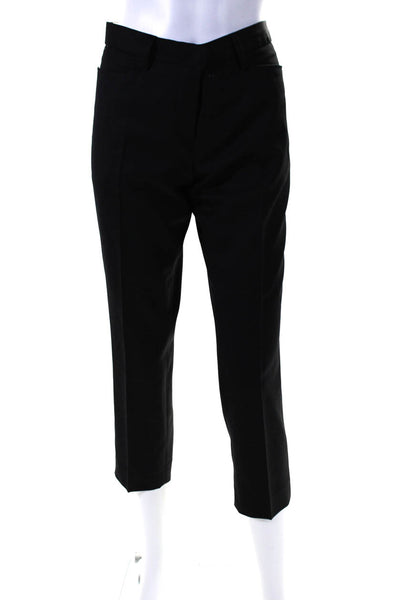 Etoile Isabel Marant Womens High Rise Pleated Capri Pants Black Wool Size FR 40