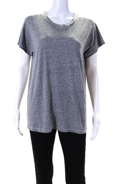 The Great Womens Short Sleeve Crew Neck Tee Shirt Gray Cotton Size 2