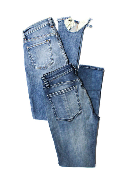 7 For All Mankind Rag & Bone Womens Distressed Ankle Jeans Blue Size 25 26 Lot 2