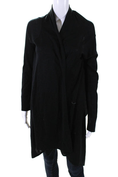 BCBGMAXAZRIA Womens Silk Blend Open Front Cardigan Sweater Black Size XS/S