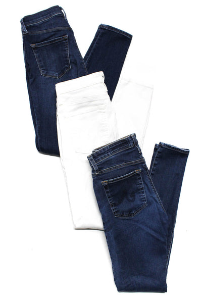 AG Adriano Goldschmied J Brand Womens Skinny Jeans Blue White Size 27 Lot 3
