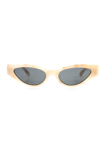 Poppy Lissiman Womens Slim Cateye Dark Lens Sunglasses Beige 19 54 145