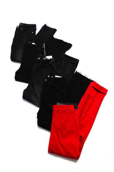 Zara Women's Button Closure Distress Five Pocket Skinny Pant Black Size 2 Lot 5