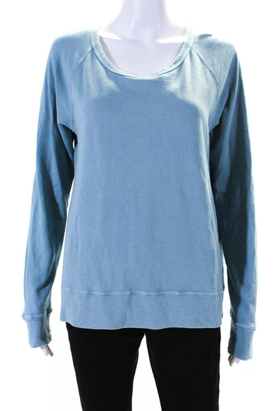 Standard James Perse Womens Scoop Neck Oversized Sweater Blue Cotton Size 4