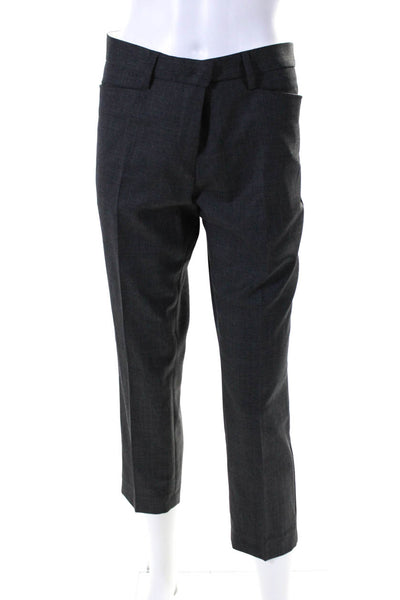 Etoile Isabel Marant Womens High Rise Pleated Capri Pants Gray Wool Size FR 40