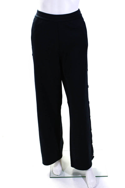 Tory Sport Womens Elastic Waist Side Snap High-Rise Track Pants Navy Size L