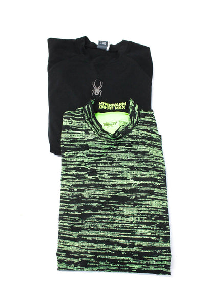 Nike Spyder Mens Long Sleeve Athletic Tees T-Shirts Black Size 2XL Lot 2