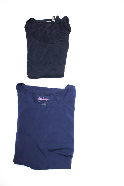 Lily Pulitzer Elie Tahari Womens Short Sleeve T shirt Navy Size M Lot 2