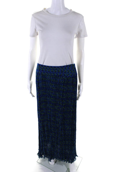 Tory Burch Womens Blue Printed Pleated Lined Maxi Skirt Size 8