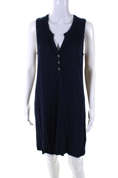 Lilly Pulitzer Womens Navy Blue Cotton V-Neck Sleeveless Tank Dress Size M