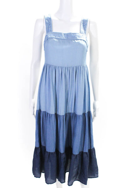 Broome Street Kate Spade Womens Chambray Sleeveless Dress Blue Size Extra Small