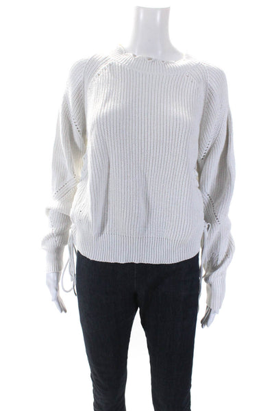 Joie Women's Mock Neck Long Sleeves Pullover Sweater White Size M