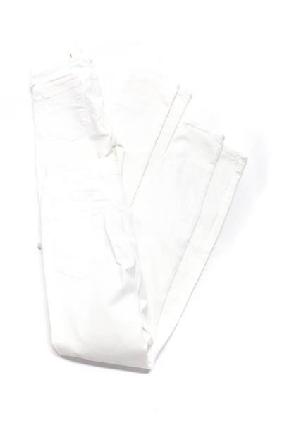 J Brand Womens Buttoned Zip Sailor Skinny Leg Pants White Size EUR26 Lot 2