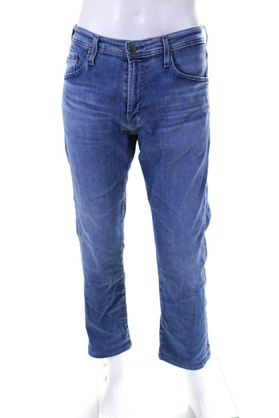 AG Adriano Goldschmied Mens Zip Up Straight Leg Jeans Pants Blue Size 32/34