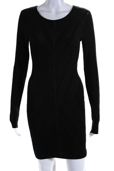 Torn by Ronny Kobo Women's Long Sleeves Bodycon Mini Dress Black Size M