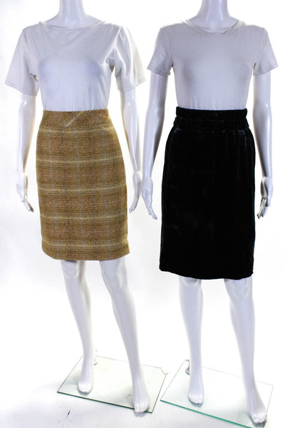 J Crew Women's Zip Closure Lined Slit Hem Pencil Skirt Brown Size 4 Lot 2