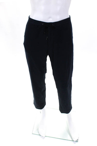 Hugo Boss Mens Cotton Drawstring Flat Front Slip-On Dress Pants Navy Size EUR36