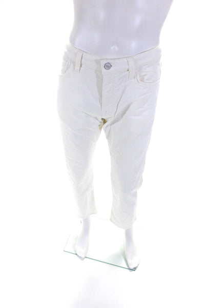 34 Heritage Mens Mid Rise Buttoned Courage Straight Leg Pants White Size EUR34