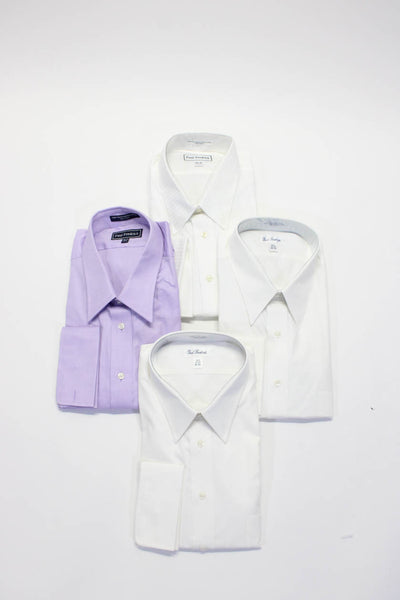 Paul Fredrick Mens Long Sleeve Button Down Dress Shirt Purple Size 35 Lot 4