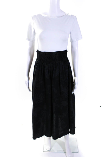 Kate Spade New York Womens Dark Gray Floral Print Cotton Maxi Skirt Size S