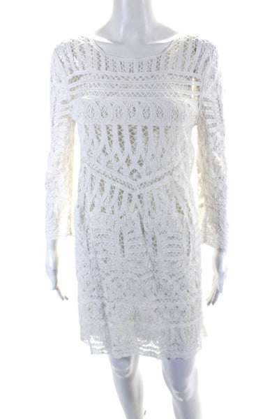 Twelfth Street by Cynthia Vincent Womens Lace Overlay Dress White Size Small