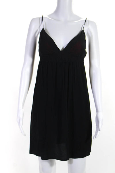 Twelfth Street by Cynthia Vincent Womens Silk A Line Dress Black Size Large
