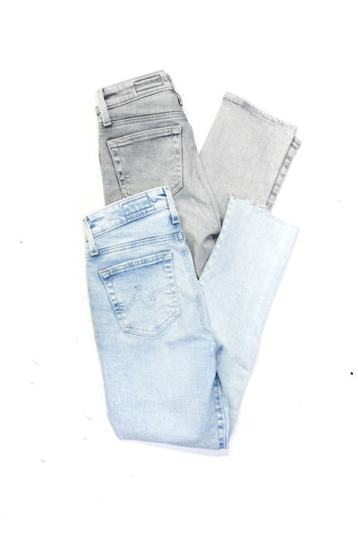 AG Adriano Goldschmied Womens Buttoned Slim Straight Jeans Blue Size EUR24 Lot 2
