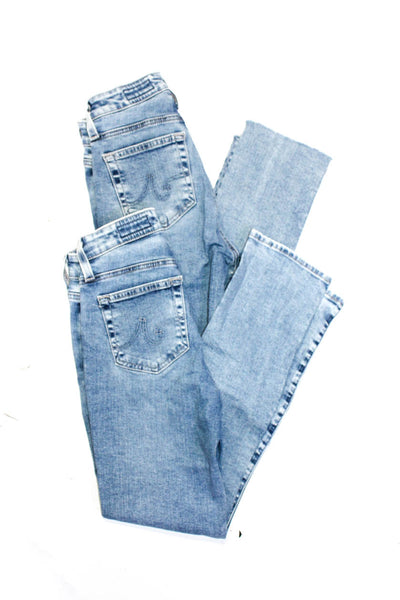AG Adriano Goldschmied Womens Light Wash Distress Jeans Blue Size EUR24 Lot 2