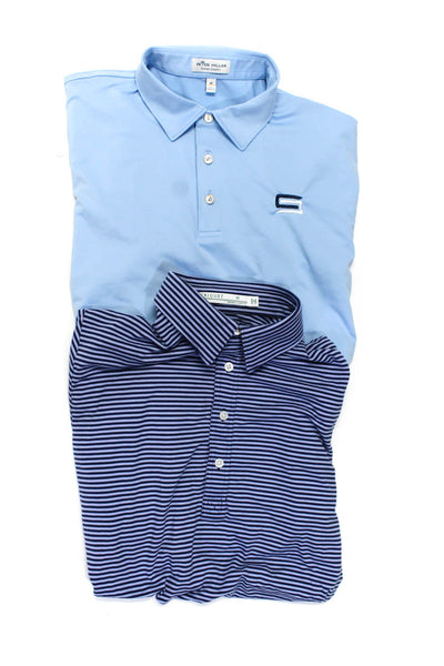 Peter Millar Criquet Mens Blue Collar Short Sleeve Polo Shirt Size M lot 2