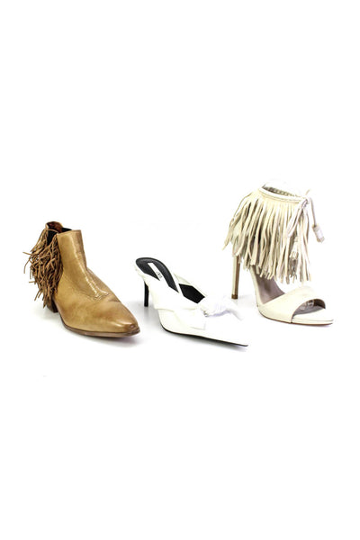 Zara Womens Tassel Stiletto Block Heels Pumps Booties Brown Size EUR37 Lot 3