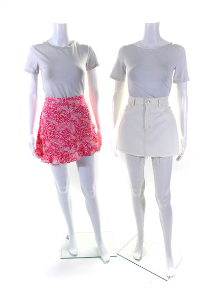 Hudson Lovers & Friends Womens Floral Denim Skort Mini Skirt Size XL 29 Lot 2