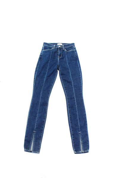 L Agence Womens Zipper Fly High Rise Jyothi Skinny Jeans Blue Denim Size 23