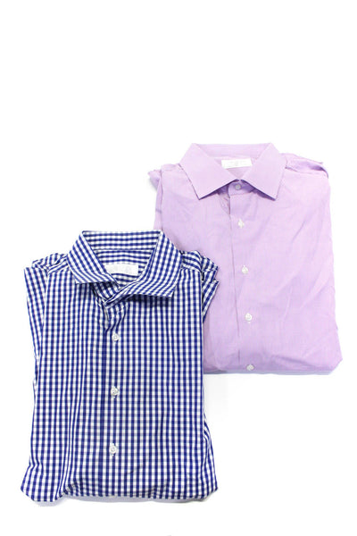 Rockys Mens Long Sleeve Check Button Up Shirt Blue Purple Size XL Lot 2
