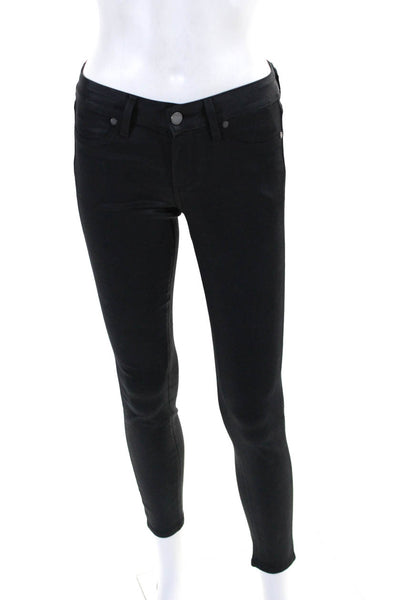Paige Womens Black Mid-Rise Skinny Verdugo Ankle Jeans Size 25