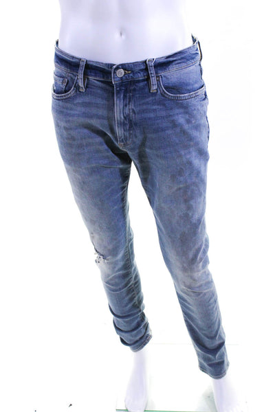 Ovadia Men's Button Closure Five Pockets Medium Wash Skinny Pant Size 32