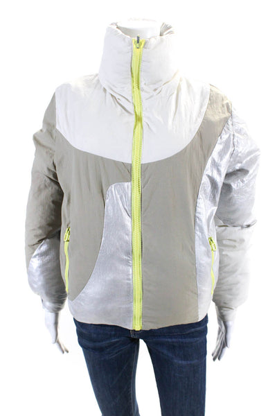 Dualist Womens Reversible Metallic Puffer Jacket Size 2 13933111