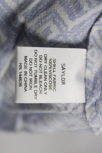 Saylor Womens Lilac Printed Beaded V-Neck Sleeveless Blouse Top Size S