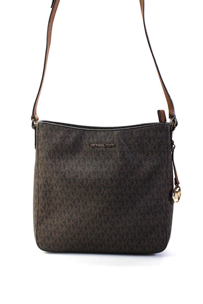 Michael Michael Kors Womens Brown Large Zip MESSENGER Bag Handbag