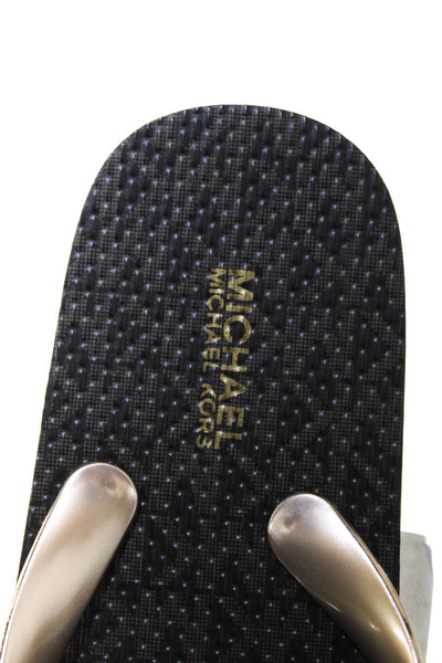MICHAEL Michael Kors Womens Brown Gold MK FLIP FLOP Shoes Size 5M
