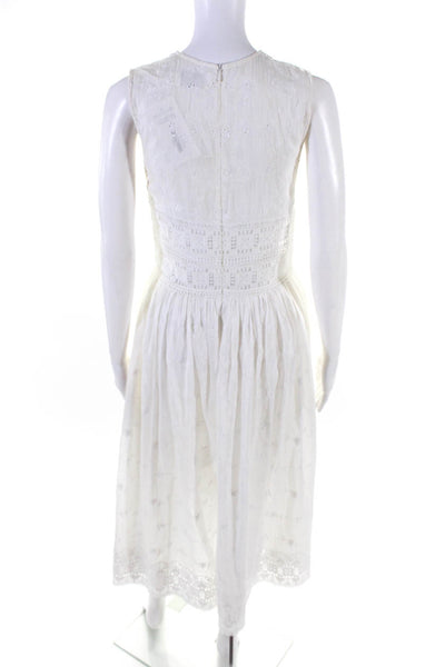 Zimmermann Womens Cotton Textured Sleeveless Zipped Maxi Dress White S -  Shop Linda's Stuff