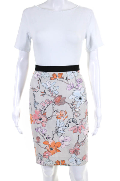 Marccain Womens Floral Print Knee Length Straight Pencil Skirt Multicolor Size 4