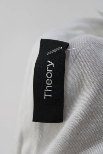 Theory Womens Solid White One Shoulder Long Sleeve Blouse Top Size S