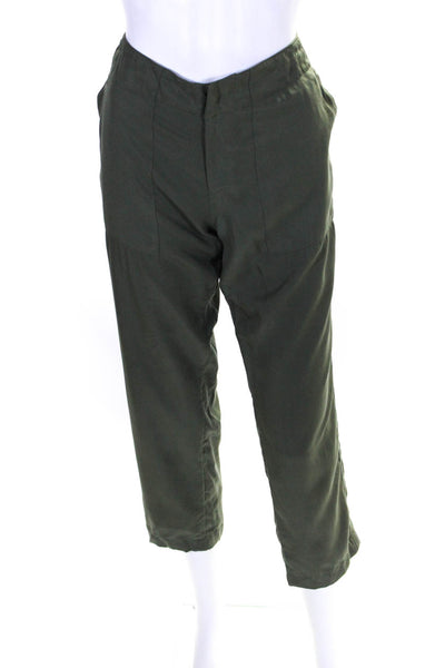Karen Zambos Womens Mid Rise Straight Leg Casual Pants Green Size 32