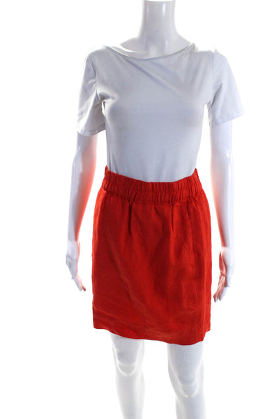 J Crew Women's Elastic Waist Pockets A-Line Lined  Mini Skirt Red Size SP